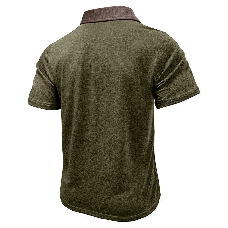 Męskie Codzienne Koszule z Długim Rękawem Kołnierzykowe Zapinane Bawełniane T-shirty Klasyczne Stylowe Koszule Golfowe z Kieszenią