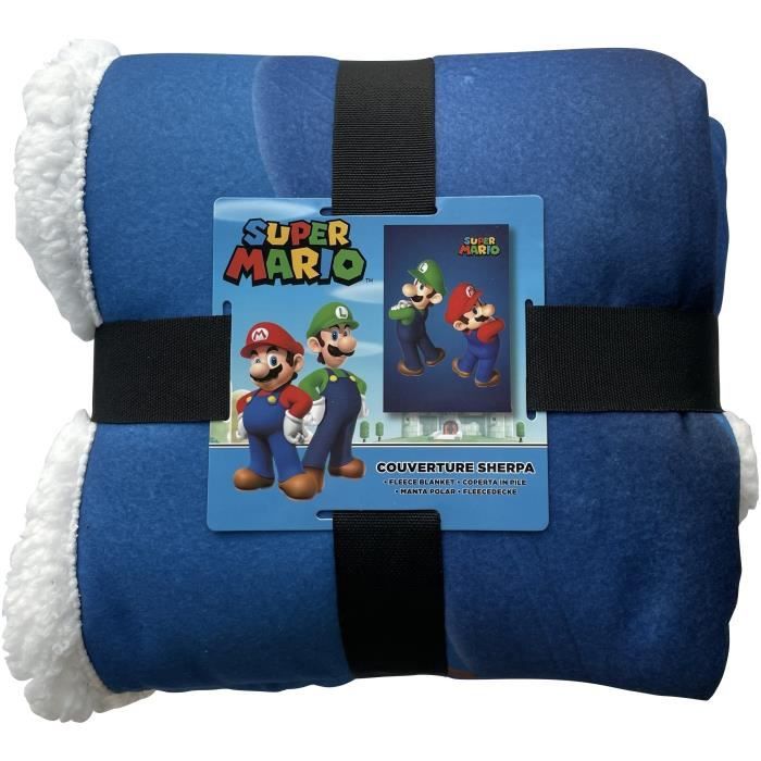 Couverture Sherpa - MARIO BROS - Mario & Luigi - 100 X 150 Cm