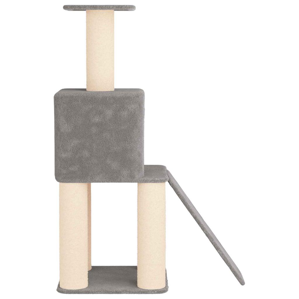 Cat Tree with Sisal Scratching Posts Light Grey 146 cm