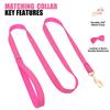 Custom Dog Collar Leash Set PU Leather Dog Collars Engraved Pet ID Necklace With Lead Rope Durable for Small Medium Large Dogs