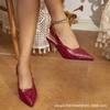 Women S Pointed Toe Backless Thin Heel High Heel Sandals Casual Versatile