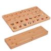 Mancala Normal Strategy Board Game Foldable Wooden Set With 65 Rockss Portable For Family