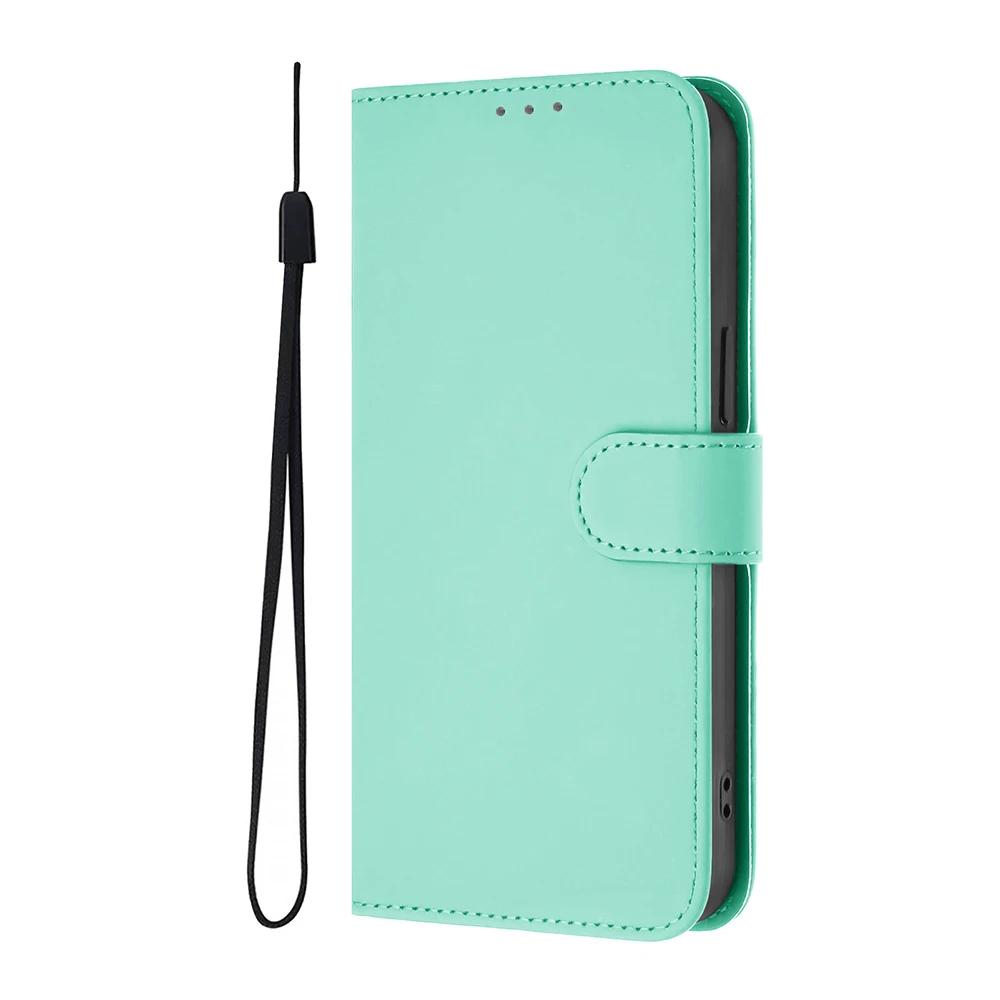 Solid Color Wallet Case for Samsung Galaxy M62 M55 M54 M53 M52 M35 M34 M33 M32 M23 M15 M14 M13 F62 Card Holder Strap Phone Cover
