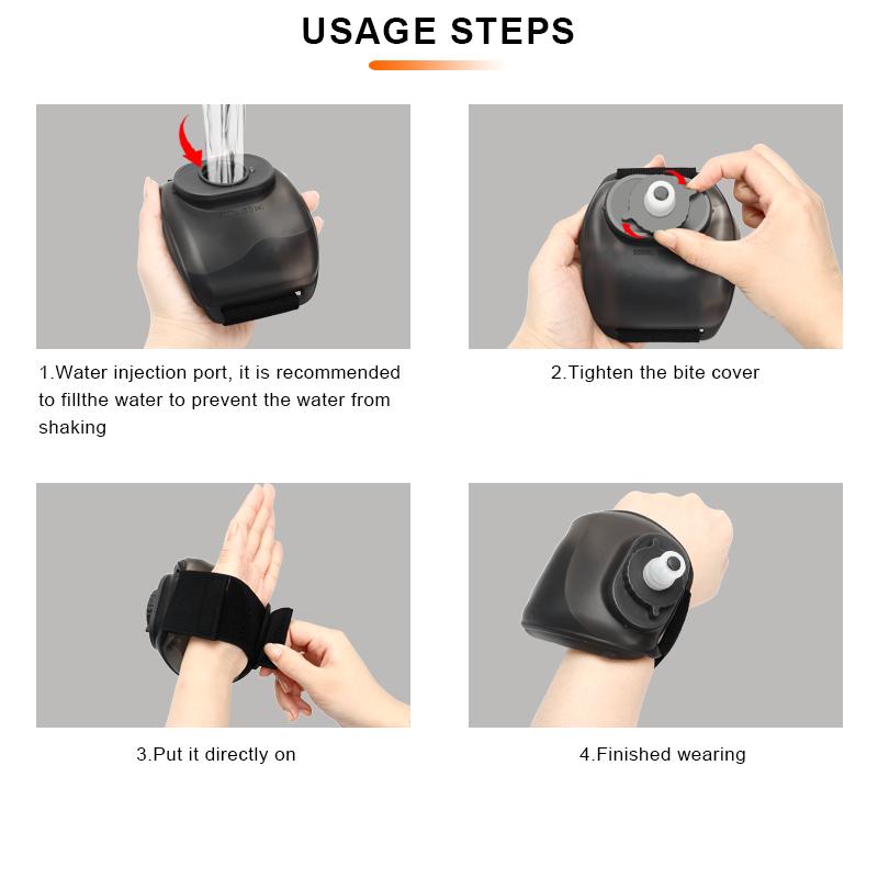 Cycling Wrist Water Bottle Silicone Portable Marathon Hydration Pack Hiking Bike Water Bottle Outdoor Sports Running Camping