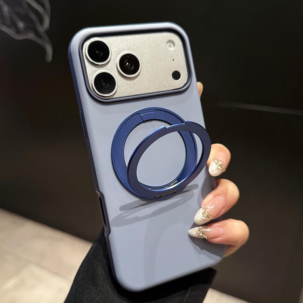 Compatible Magnetic Rotating Bracket iPhone 17 Pro Max Anti-Slip Case with 360-Degree Skin-Feel Apple 16 Protection