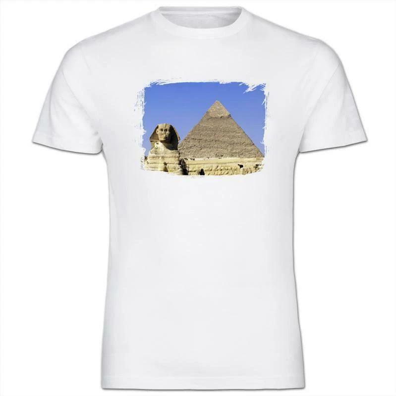 Egyptian Pyramid & Sphinx At Giza Egypt Mens Cotton T-Shirt XXXXL