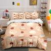 Coffee and Apple Design Set Bedding Set with 1 Duvet Cover 2 Pillowcases Single Double King Queen, Gift