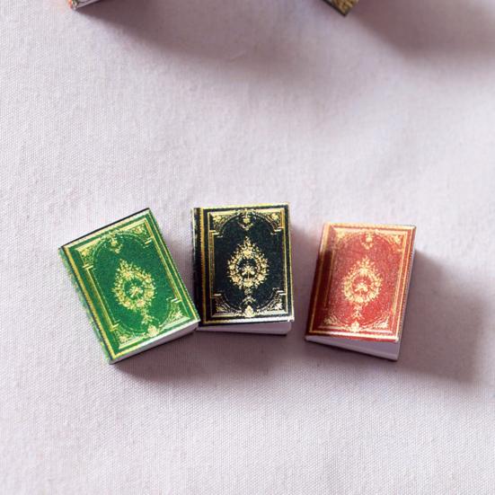 3 Pcs Miniature Books Multi-use Handmade Paper Miniature Books Display for Home