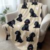 VIKAMA Dog Love Blanket Warm Cute Dog Lying in Bedroom Living Room Sofa Blanket Pet Theme Home Decoration Gift