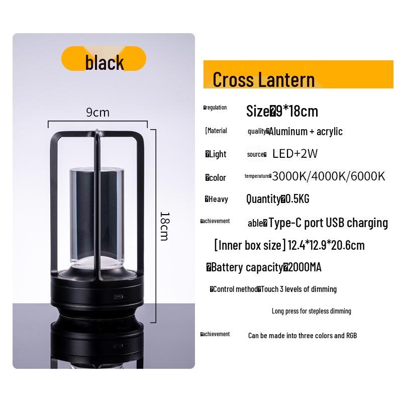 Portable LED Touch Lamp - Metal Stand, Rechargeable, Eye-Protective, Super Bright for Bar, Camping, or Table Use