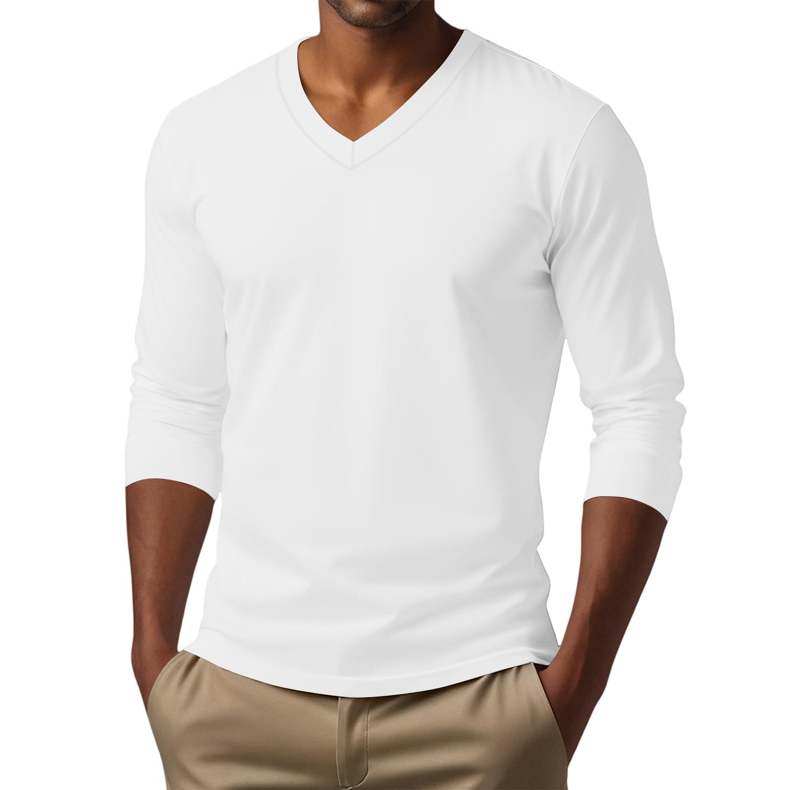 

Mens Casual Shirts Long Sleeve V Neck Lightweight Top Mens Summer Shirts Soft Fabric Shirt Mens Casual Comfortable Fit Summer Shirts for Men UK XL білий