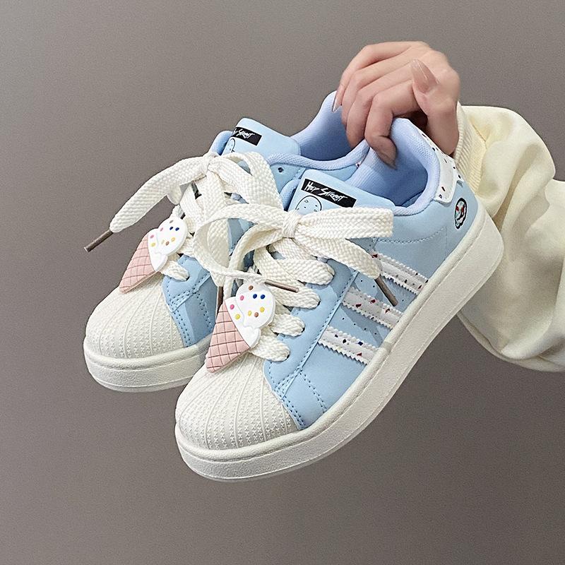 

2025 little white shoes children s summer new Korean version ins female students leisure sports versatile board shoes street shot M76 35