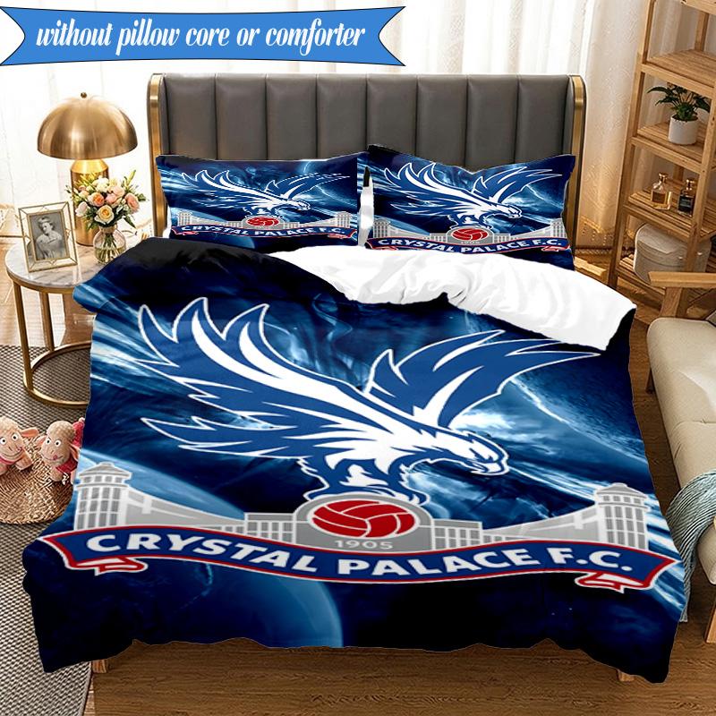 3PCS Crystal Fc Crest Printed Soft Bedding Set,Including 1pc Duvet Cover And 2pcs Pillowcases Perfect for Bedroom, Dormitory, Fan gift