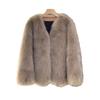 Autumn and Winter Environmentally Friendly Fur Fur Coat Women's Medium and Long Thickened Warm Light Luxury Fox Fur Coat