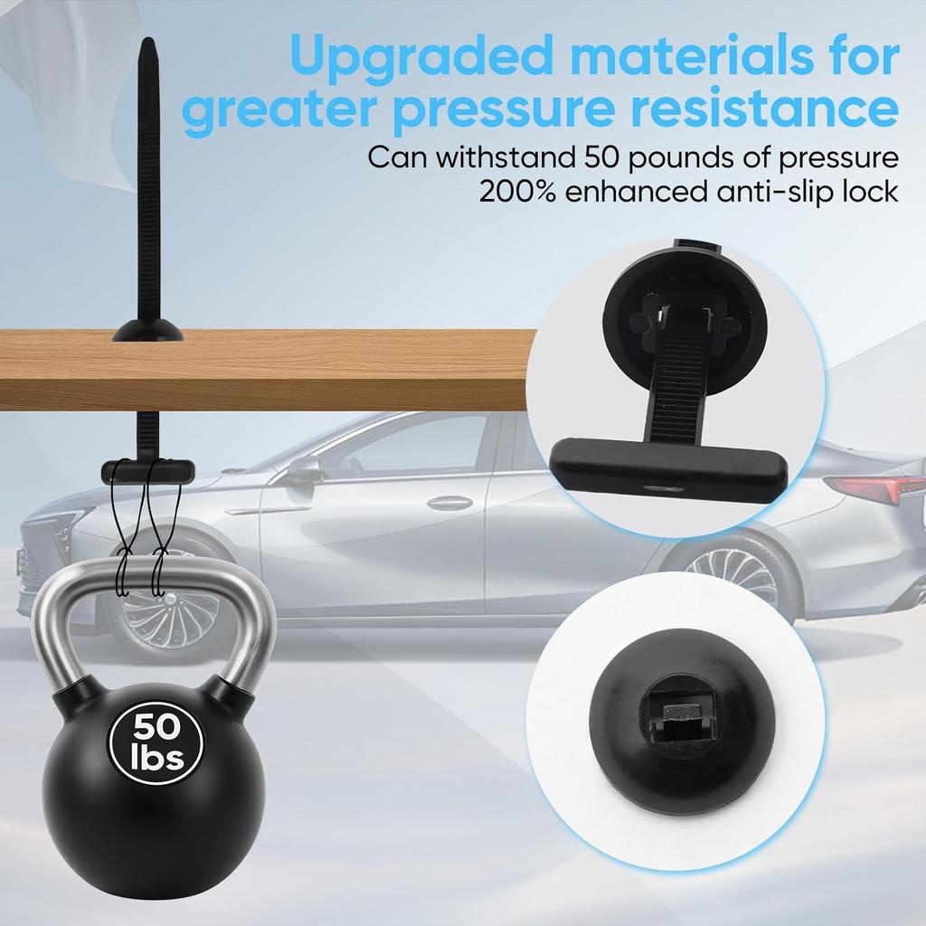 150Pcs Nylon Universal Cable Tie Buckle, Auto Body Parts Trim Automotive Zipper Clips, Door Panel Fastener Plastic Rivet Zip Ties Snap-Fit Ziptie,