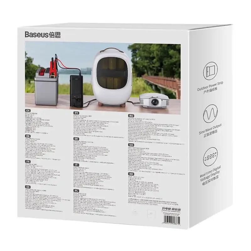 Inwerter Samochodowy Baseus 300W, 220V, Cn/Eu (Czarny)