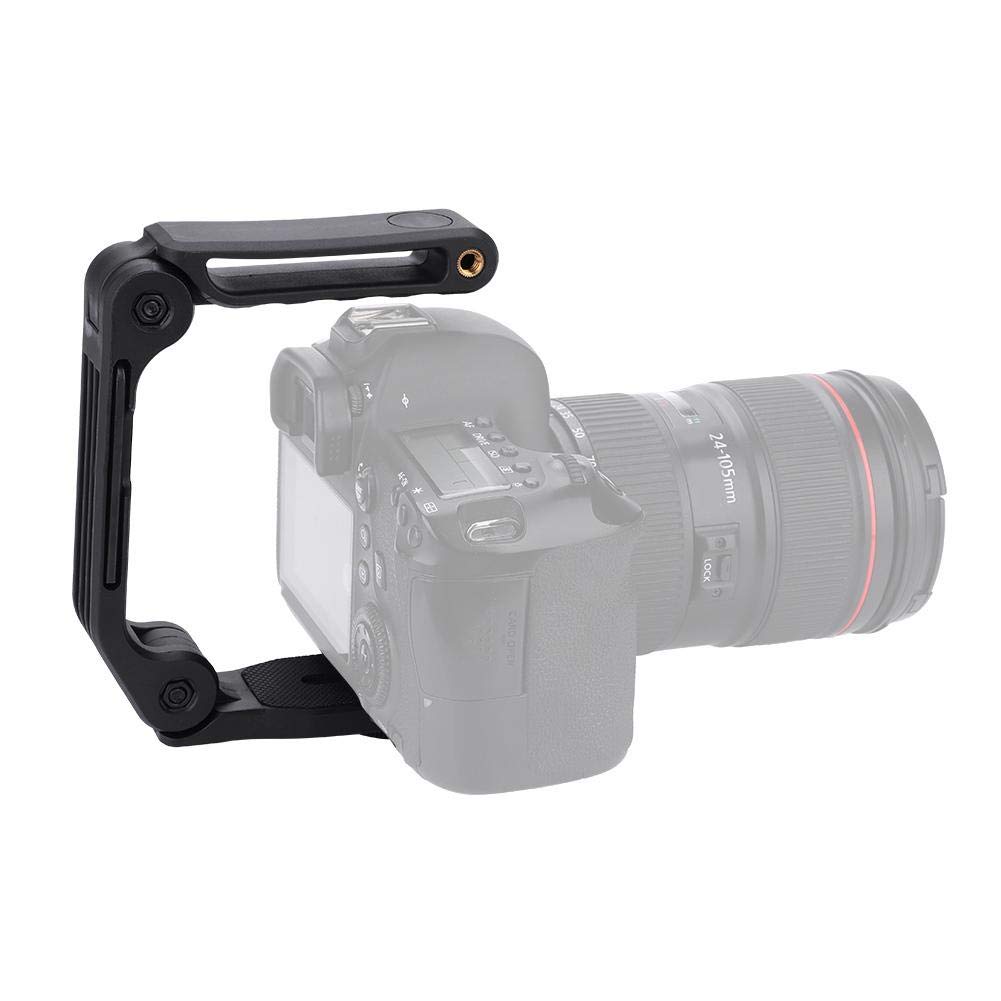 Hakeeta Camera Stabilizer Handle Bracket Screw Handheld for DSLR and Digital Black U-Grip Anti-Shake 1/4" Camcorders,