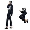 Hong Kong Style Slim Fit High Waist Straight Leg Jeans for Petite Women - Trendy Cropped Cigarette Pants for Autumn