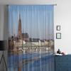 Old Historic Bridge Eiserner Steg In Frankfurt Am Main Germany Sheer Curtains for Room Bedroom Window Voiles Tulle Curtain