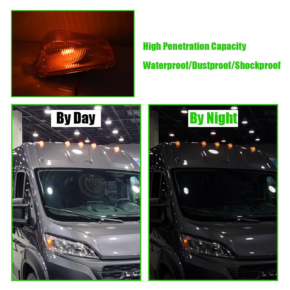 Cab Roof Top Marker Lights For 2014-2025 Dodge Ram ProMaster 1500 2500 3500 Roof Running Lamps Replaces Accessories 68232473AA