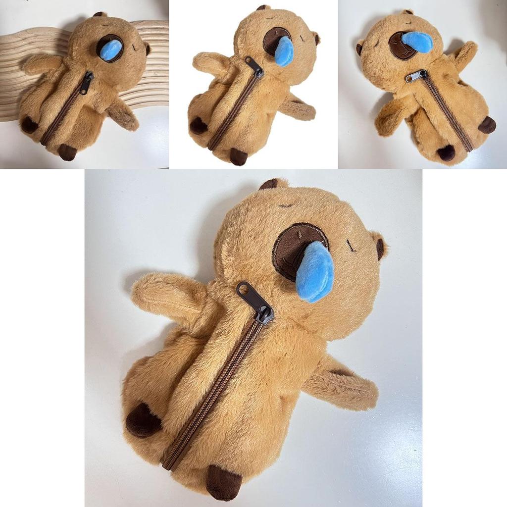 Capybara Plush Pen Bag With Cosmetic Storage For Girls And Students