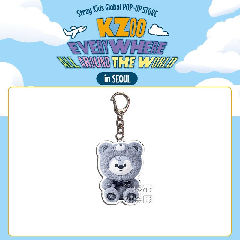 Heiß Neu Cartoon Acryl Schlüsselanhänger SKZOO Global Flash Acryl Schlüsselanhänger Rucksack Zubehör FELIX Bang Chan Fan Geschenk
