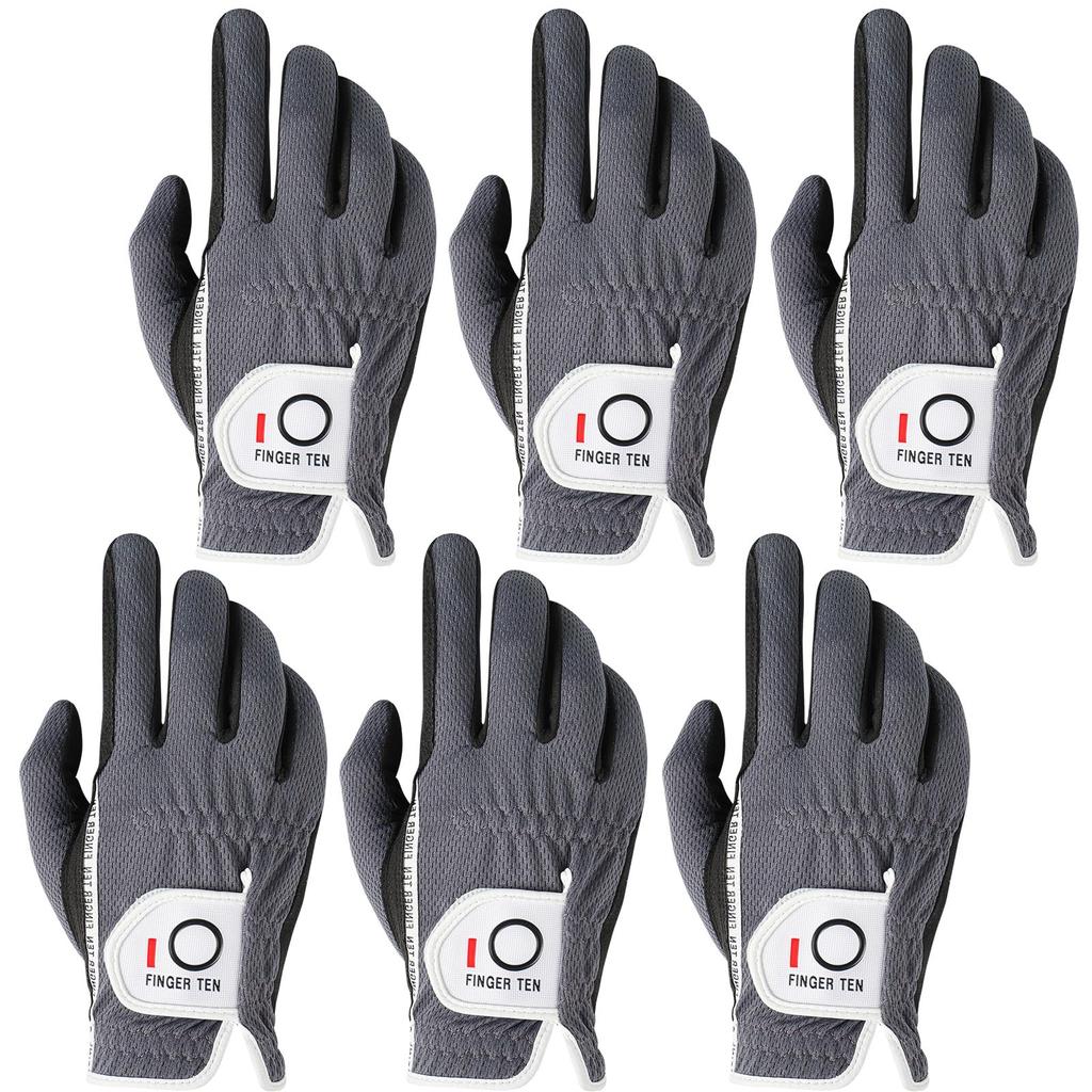 Luvas de Golfe Masculinas, Conjunto de 6, Couro Sintético tipo Camurça, Fibra