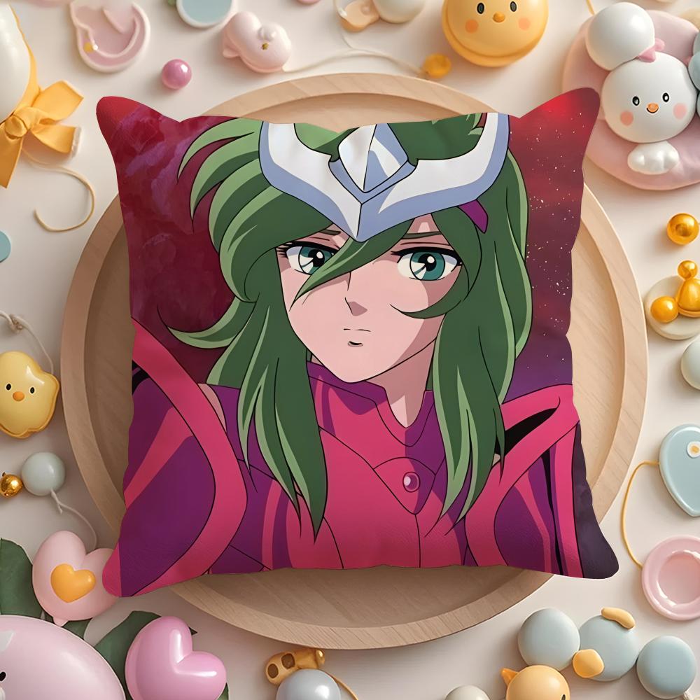 Anime S-Saint S-Seiya Cushion Cover Home & Car Multi-Scene Pillow Cover - Reversible, Soft & Durable for Daily Use