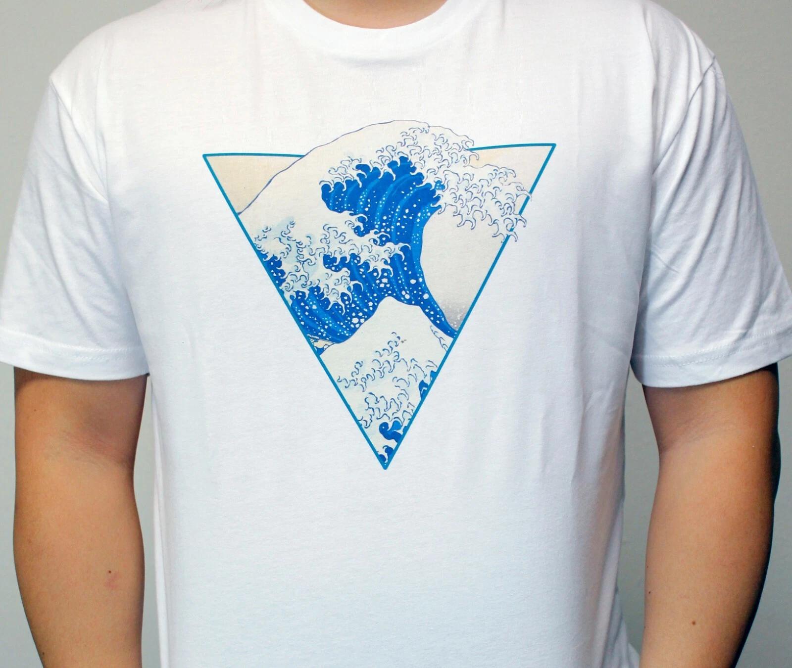 Japanese Great Wave Off Kanagawa Graphic Art Novelty T-T-Shirt 2XL