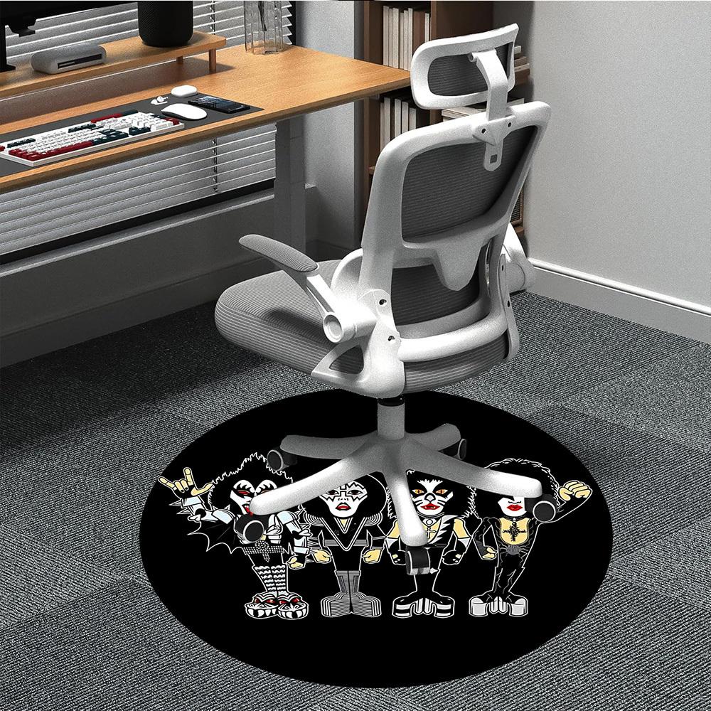 

1pc KISS Band Office Round Area Rug, Under Office Chairs Bedroom Living Room Home Decor a1016279 80cm by 80cm
