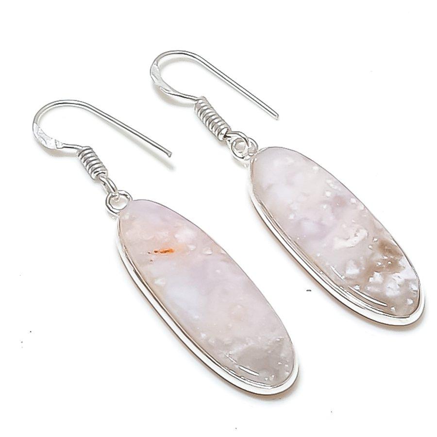 Natürlicher Ozeanjaspis Edelstein 925 Sterlingsilber Schmuck Ohrring 1,97" AEE-11157