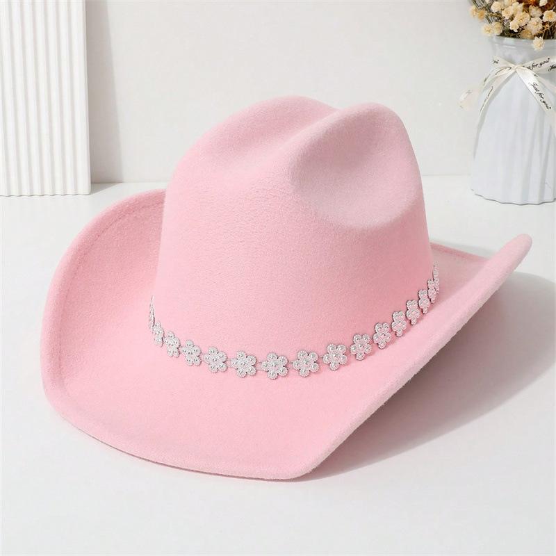 Western cowboy hat, high-quality woolen fabric, suitable for European and American festivals, parties, and stage performances, unisex, simple and