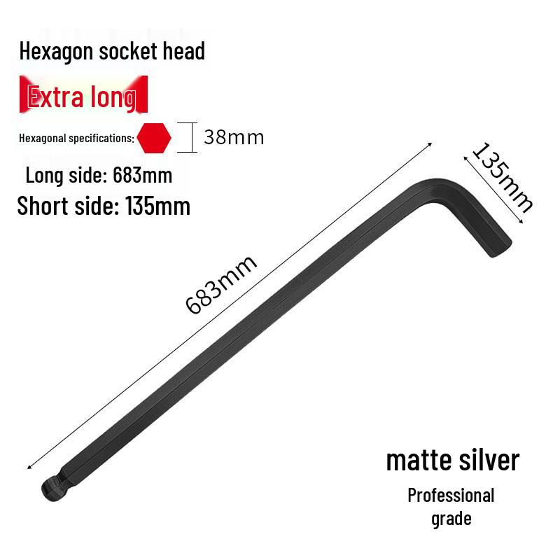 S2 Extended Ball Head Hex Key Wrench, High Strength Hardened 5mm/4mm Hexagonal Tool