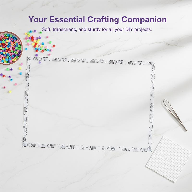 5Pcs Handmade Perler Beads Baking Cloth Edge-Stitched Transparent Iron-On Mat Heat-Resistant Paper Diy Accessories Perler Beads