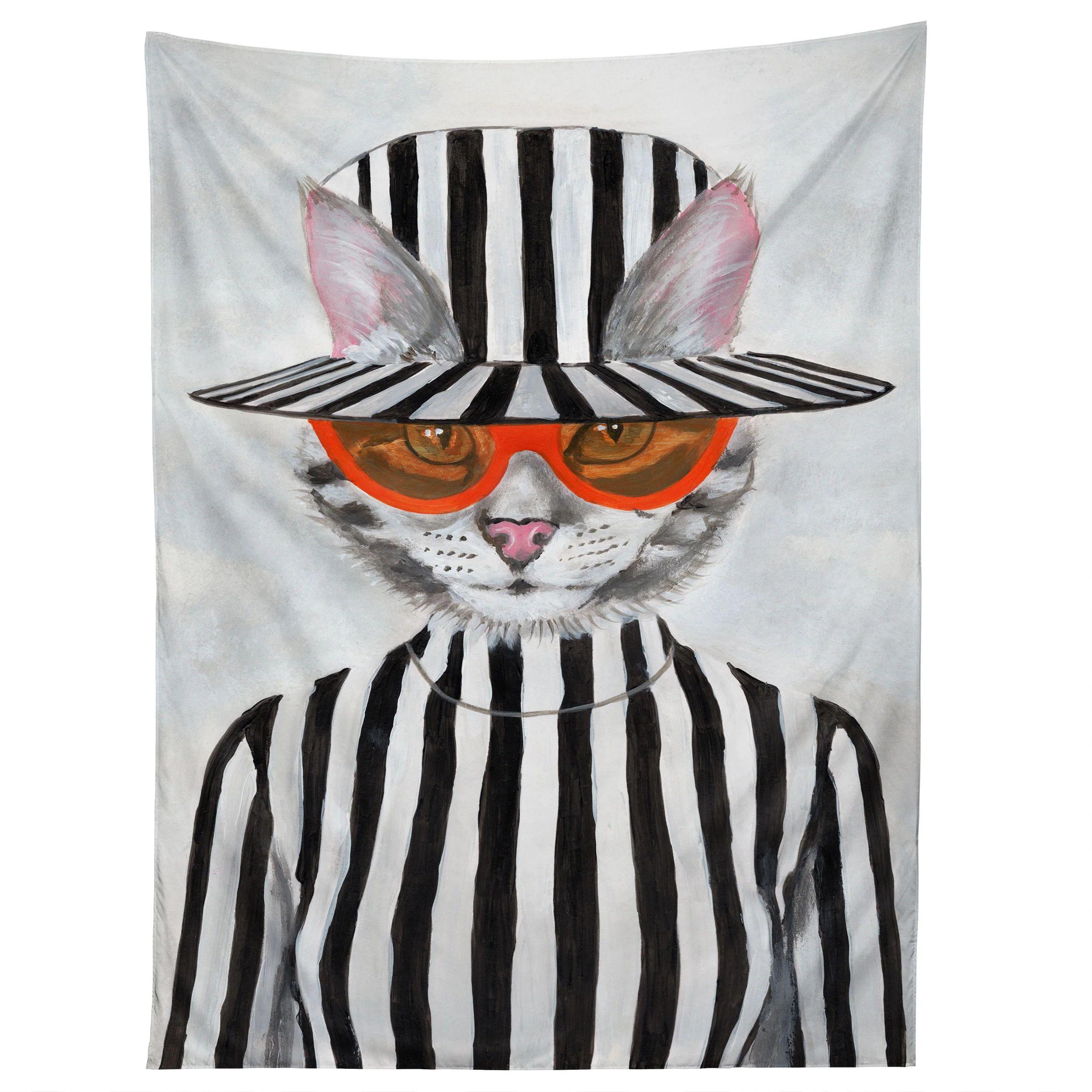 Tapestry of a cat in a striped mood 75x100
