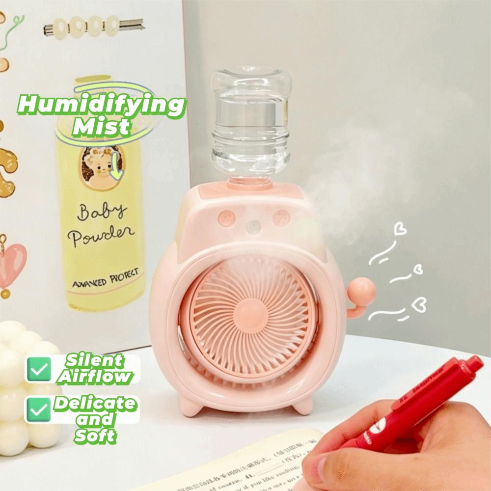 Fine Gentle Mist Portable Desktop Cooling Spray Fan Wide Angle Air Supply Wide Angle Cool Mist Desk Fan for 500mAh