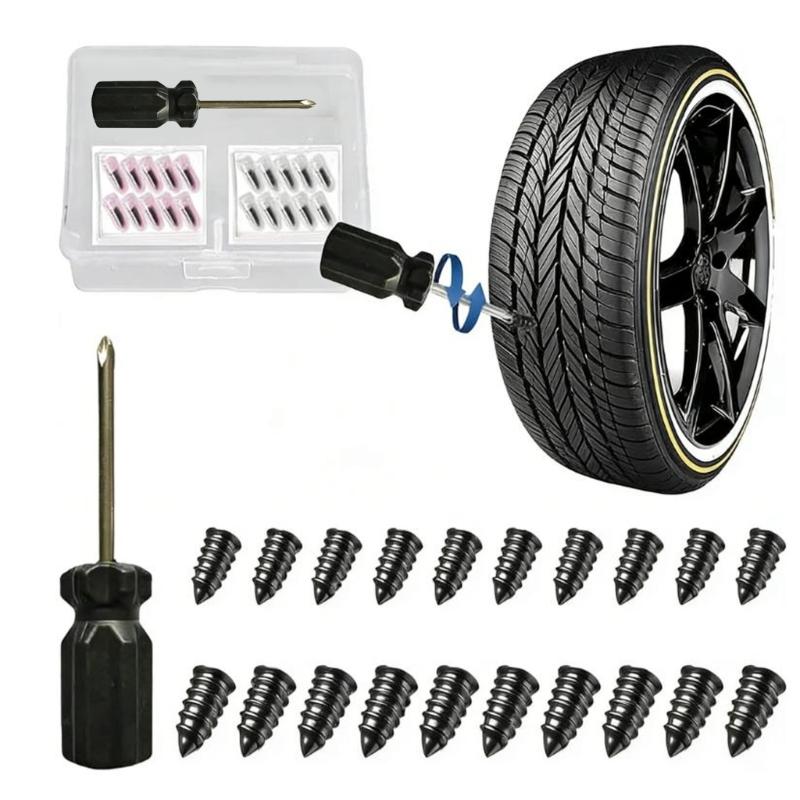 

Emergency Vacuum Tire Repair Plug Kit with Strong Rubber Upgrades for Quick Puncture Fix Portable for Car Motorcycles