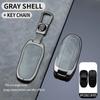 Kmkm Zinc Alloy Leather Car Key Cover Case Shell Fob For Tesla Model 3 Model Y X S Key Shell Bag Holder Protector Accessorie