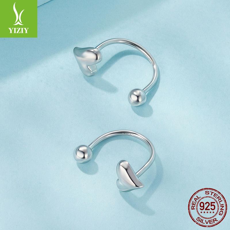 Love Reverse Earrings Women, Personalized Minimalist Style S925 Sterling Silver Front And Rear Structure Earrings Earrings