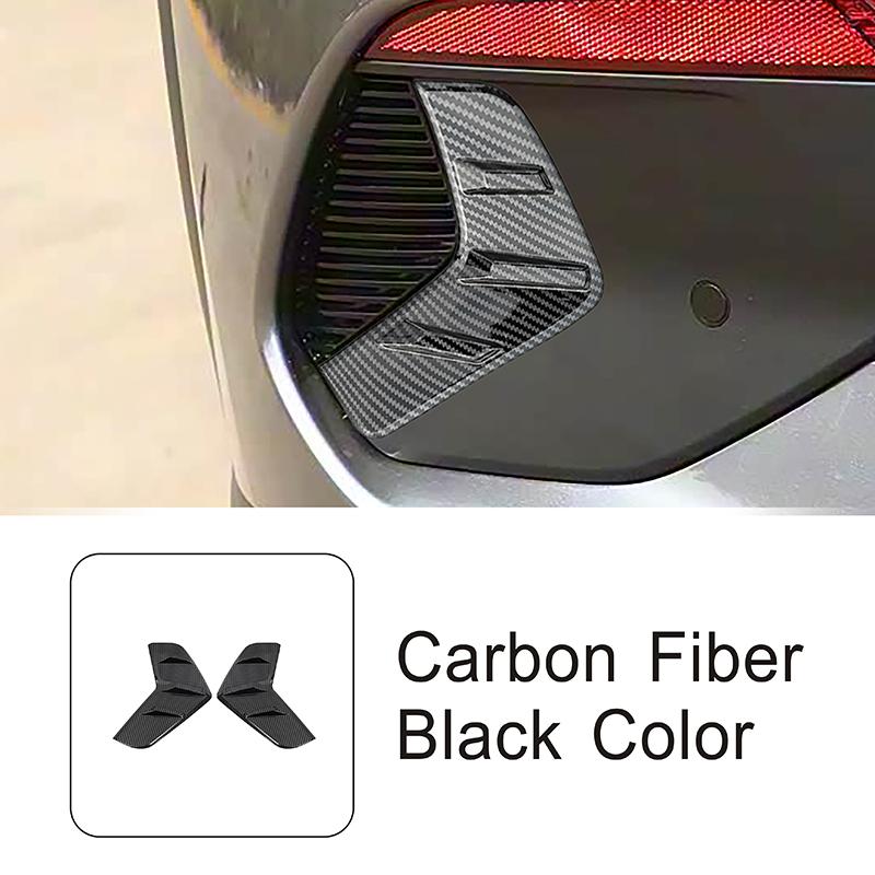 Car Styling Rear Fog Light Eyebrow Panel Decoration Cover Trim For BYD Yuan PLUS  Carbon Fiber Color Exterior Accessories 2 pieces