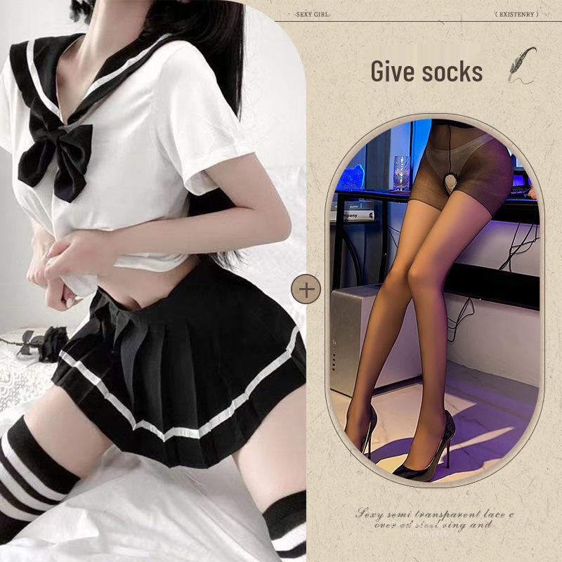 Japanese Schoolgirl Role Play Pleated Mini Skirt Lingerie Set