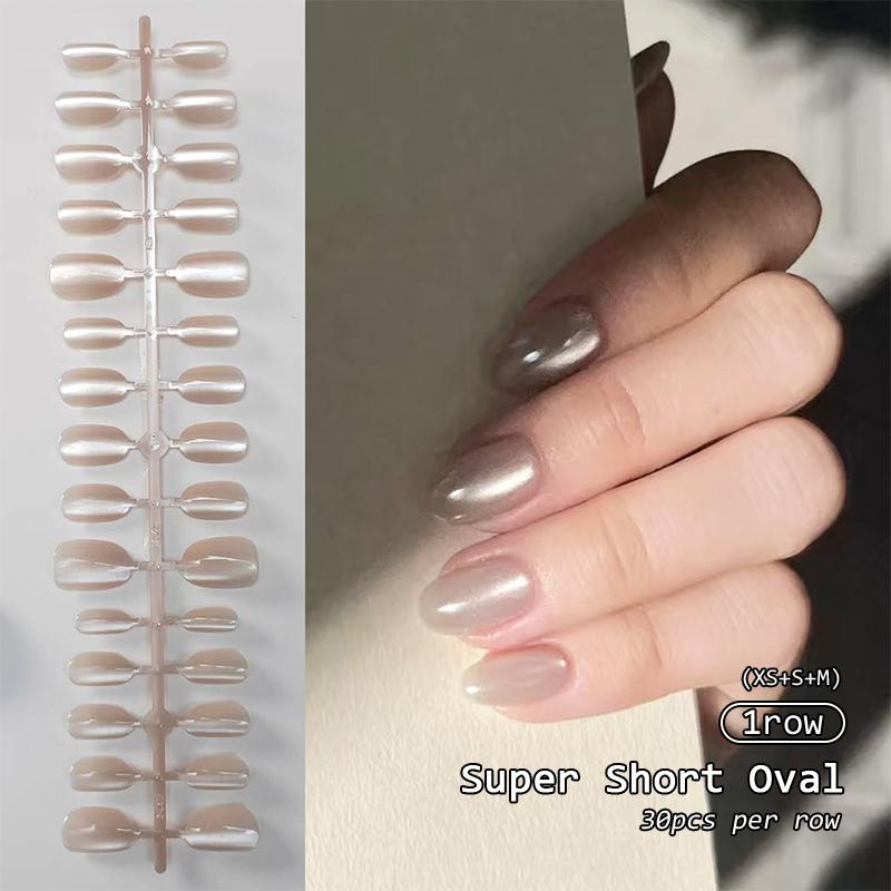 30Pcs Minimalist French Nail Tip Fake Nail Fashion Wearable False Nails Simple Full Cover Press on Nails DIY Wear Nail Tool