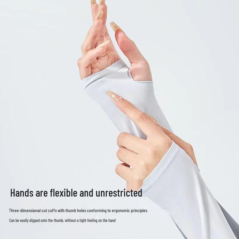 Enhanced Ice Silk UV Protection Arm Sleeves for Men & Women - Cooling and Sun Protection for Cycling & Driving