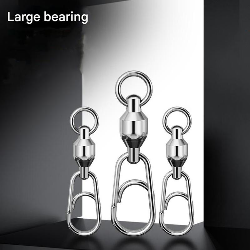 10Pcs Fast Speed Bearing Fishing Swivels Snap Connectors Stainless Steel Link Rings For Lure Tackle And Baiting