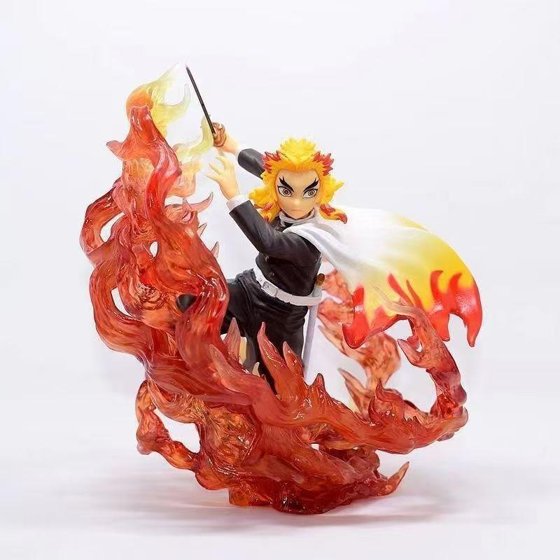 Demon Slayer 17cm Kyojuro Rengoku Statue, Flame Hashira Battle Pose Anime Figure, Premium Collectible Model & Display