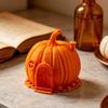 Retro Style Pumpkin Home Accents 3D Printed House Ornament for Halloween, Miniature Fairy Tale Cabin Creative Halloween Party Table Centerpiece