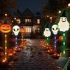 Halloween Garden Pumpkin and Ghost 8 Automatic LED Stylish Decor for Creating Garden Gift Lights, 6-Pack Lights, Solar-Powered, Modes, Outdoor,