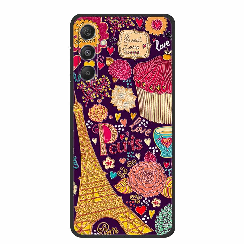 3D Emboss Case For Samsung Galaxy A16 5G Phone Case Coque Flowers Soft Silicone Back Cover For Samsung A56 A36 M16 F16 A26 Case