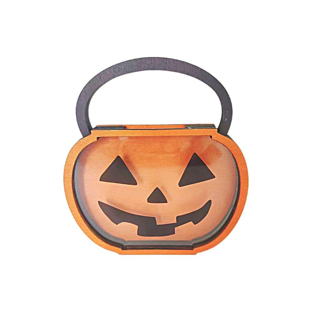 

Wooden Wooden Pumpkin Candy Box Pumpkin Halloween Candy Storage Box Halloween Party Decors Candy Storage Box
