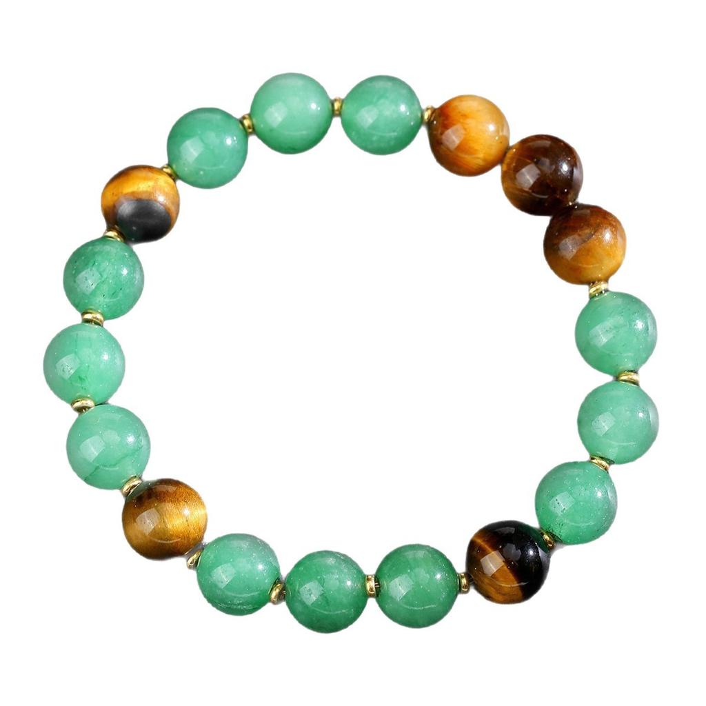 Crystal Bracelet, Natural Green Dongling, Tiger Eye Stone Bead, bracelet,Christmas Gift, Valentine's Day Gift, Girlfriend Gift, Birthday Gift
